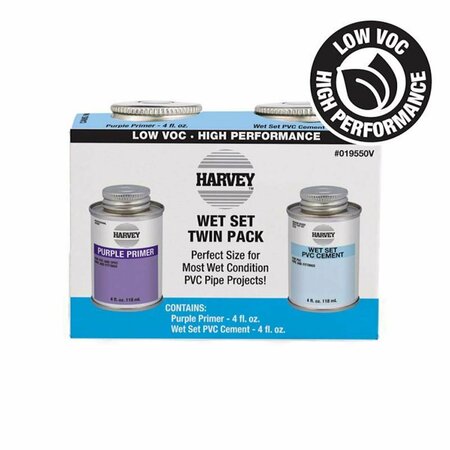 TINKERTOOLS 8 oz Harvey Primer & Cement for PVC - Clear & Purple TI3313783